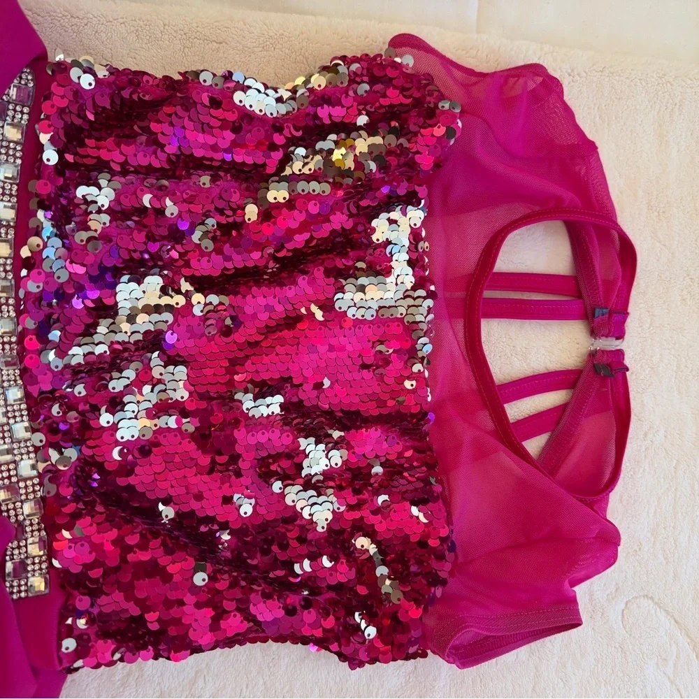Girls Fuchsia Sequin Weissman Dance Costume